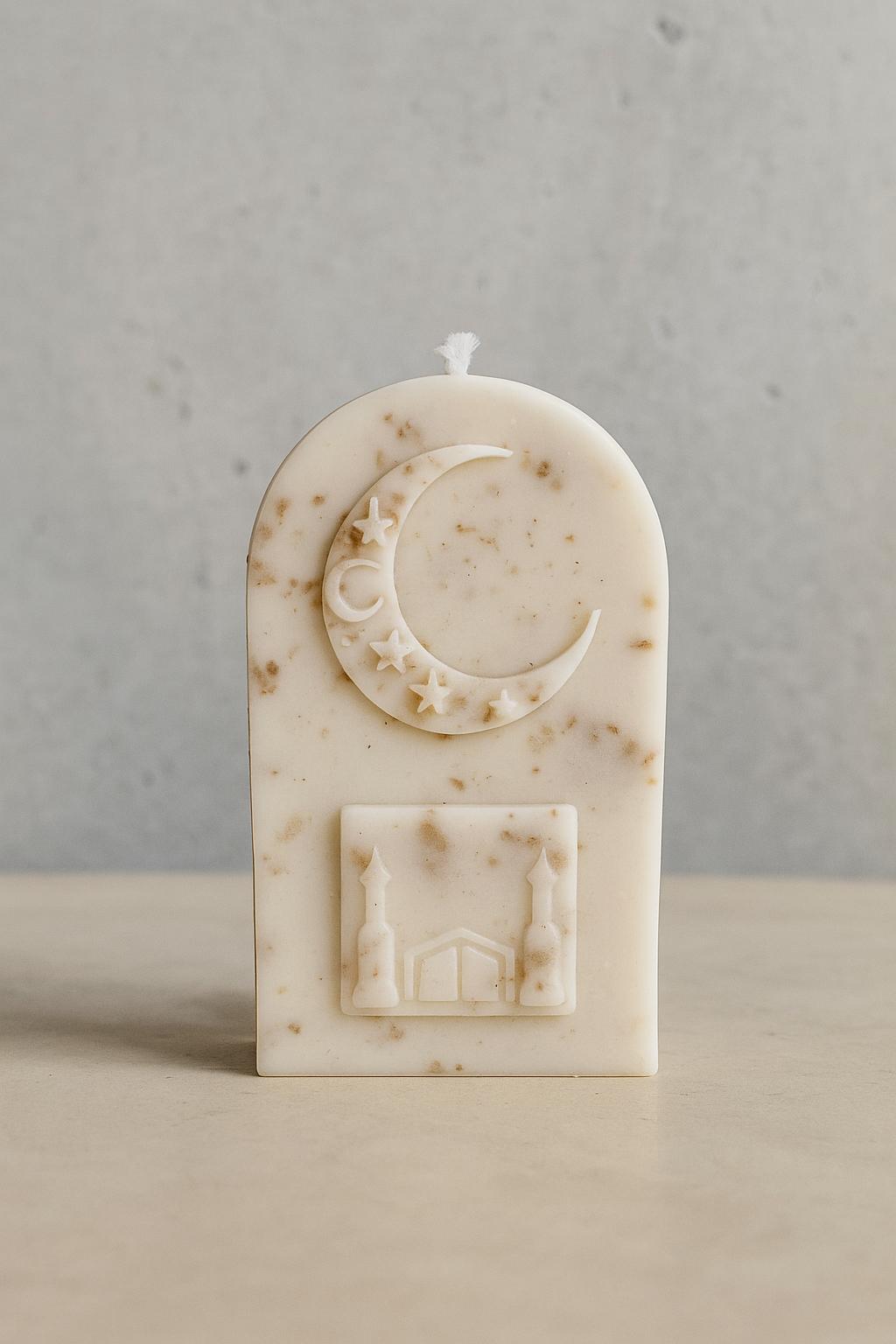 Handmade Candle – Mosque & Golden Crescent Design (inkl. MWST)